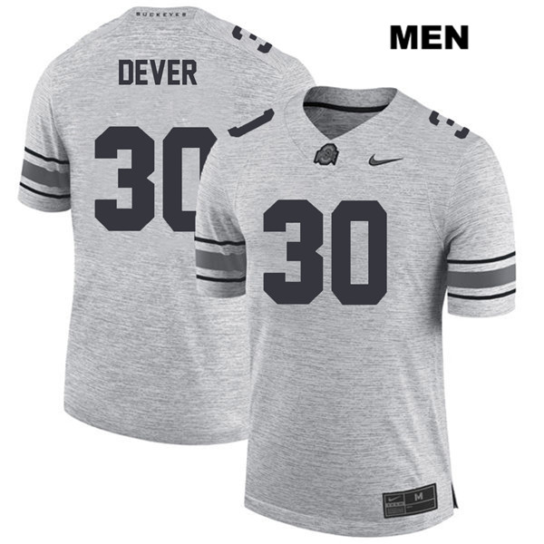 Ohio State Buckeyes Men's Kevin Dever #30 Gray Authentic Nike College NCAA Stitched Football Jersey JJ19H74GA